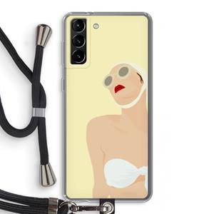 CaseCompany Summer: Samsung Galaxy S21 Plus Transparant Hoesje met koord