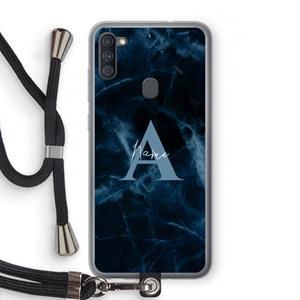 CaseCompany Midnight Marble: Samsung Galaxy A11 Transparant Hoesje met koord