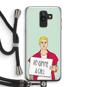 CaseCompany Gimme a call: Samsung Galaxy J8 (2018) Transparant Hoesje met koord