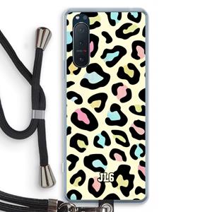 CaseCompany Leopard pattern: Sony Xperia 5 II Transparant Hoesje met koord