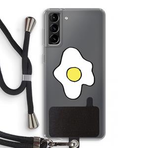 CaseCompany Spiegelei: Samsung Galaxy S21 Plus Transparant Hoesje met koord