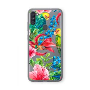 CaseCompany Papegaaien: Samsung Galaxy A11 Transparant Hoesje