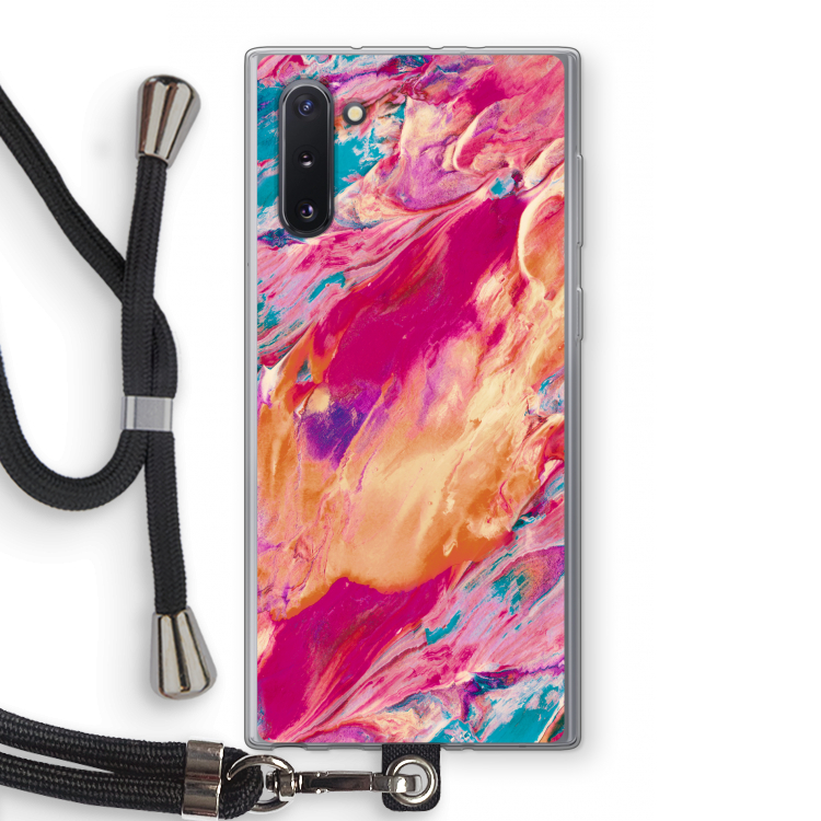 CaseCompany Pastel Echoes: Samsung Galaxy Note 10 Transparant Hoesje met koord