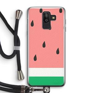 CaseCompany Watermeloen: Samsung Galaxy J8 (2018) Transparant Hoesje met koord