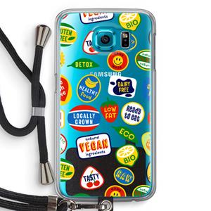 CaseCompany Fruitsticker: Samsung Galaxy S6 Transparant Hoesje met koord