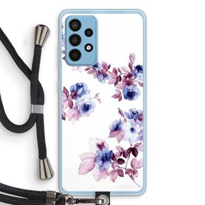 CaseCompany Waterverf bloemen: Samsung Galaxy A52 Transparant Hoesje met koord