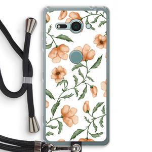 CaseCompany Peachy flowers: Sony Xperia XZ2 Compact Transparant Hoesje met koord