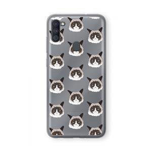 CaseCompany It's a Purrr Case: Samsung Galaxy A11 Transparant Hoesje