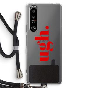 CaseCompany Ugh: Sony Xperia 1 III Transparant Hoesje met koord