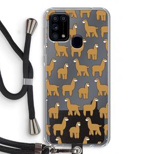 CaseCompany Alpacas: Samsung Galaxy M31 Transparant Hoesje met koord