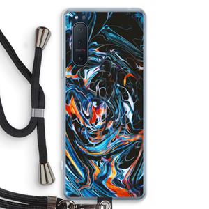 CaseCompany Black Unicorn: Sony Xperia 5 II Transparant Hoesje met koord