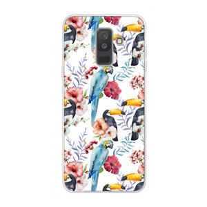 CaseCompany Bloemen tukan: Samsung Galaxy A6 Plus (2018) Transparant Hoesje