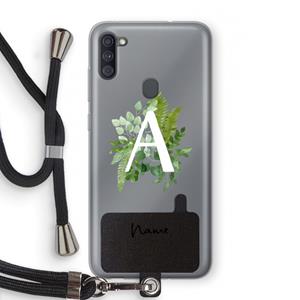 CaseCompany Green Brush: Samsung Galaxy A11 Transparant Hoesje met koord
