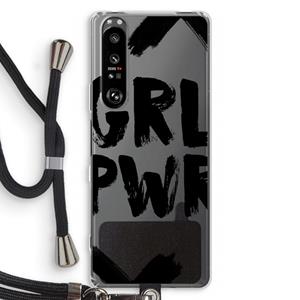 CaseCompany Girl Power #2: Sony Xperia 1 III Transparant Hoesje met koord