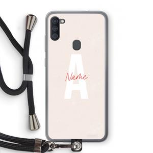 CaseCompany Strawberry Milkshake: Samsung Galaxy A11 Transparant Hoesje met koord