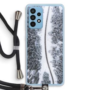 CaseCompany Snøfall: Samsung Galaxy A52 Transparant Hoesje met koord