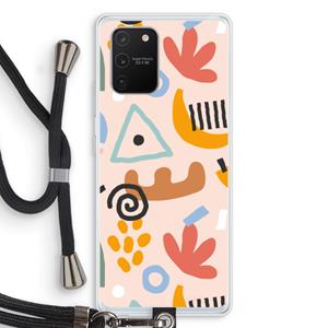 CaseCompany Abstract: Samsung Galaxy S10 Lite Transparant Hoesje met koord