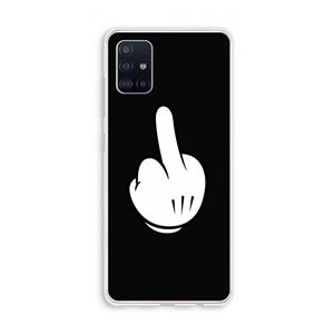CaseCompany Middle finger black: Galaxy A51 4G Transparant Hoesje