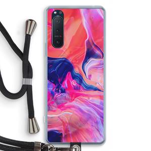CaseCompany Earth And Ocean: Sony Xperia 5 II Transparant Hoesje met koord