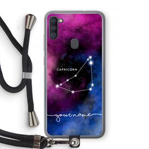 CaseCompany Sterrenbeeld - Donker: Samsung Galaxy A11 Transparant Hoesje met koord