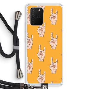 CaseCompany Rock: Samsung Galaxy S10 Lite Transparant Hoesje met koord