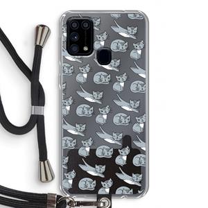 CaseCompany Poezen: Samsung Galaxy M31 Transparant Hoesje met koord