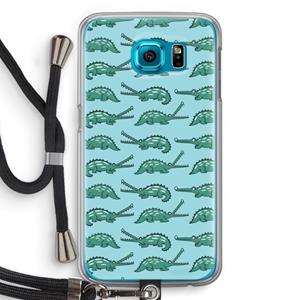 CaseCompany Kroko: Samsung Galaxy S6 Transparant Hoesje met koord