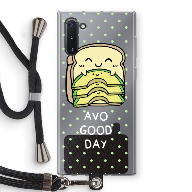 CaseCompany Avo Good Day: Samsung Galaxy Note 10 Transparant Hoesje met koord