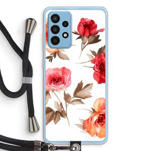 CaseCompany Roosjes: Samsung Galaxy A52 Transparant Hoesje met koord