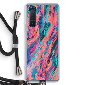 CaseCompany Electric Times: Sony Xperia 5 II Transparant Hoesje met koord