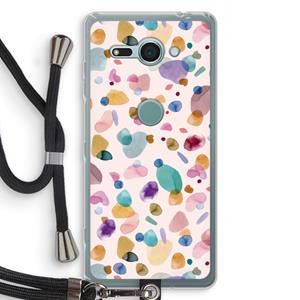 CaseCompany Terrazzo Memphis Pink: Sony Xperia XZ2 Compact Transparant Hoesje met koord
