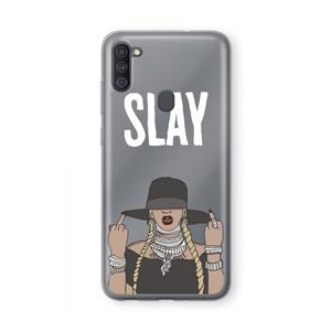 CaseCompany Slay All Day: Samsung Galaxy A11 Transparant Hoesje