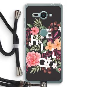 CaseCompany Hello in flowers: Sony Xperia XZ2 Compact Transparant Hoesje met koord