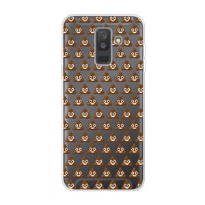 CaseCompany Poop emoji: Samsung Galaxy A6 Plus (2018) Transparant Hoesje