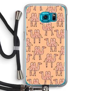 CaseCompany Kameel: Samsung Galaxy S6 Transparant Hoesje met koord