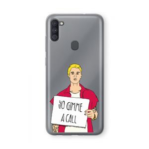 CaseCompany Gimme a call: Samsung Galaxy A11 Transparant Hoesje