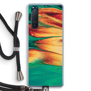 CaseCompany Green Inferno: Sony Xperia 5 II Transparant Hoesje met koord
