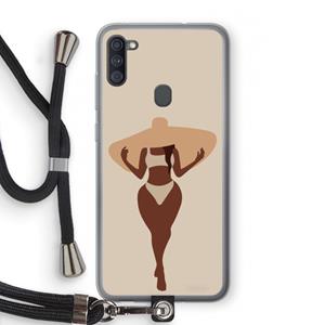 CaseCompany Let's get salty: Samsung Galaxy A11 Transparant Hoesje met koord