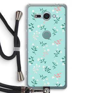 CaseCompany Small white flowers: Sony Xperia XZ2 Compact Transparant Hoesje met koord