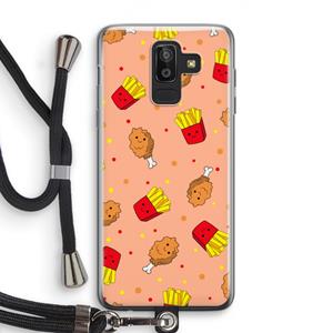 CaseCompany Chicken 'n Fries: Samsung Galaxy J8 (2018) Transparant Hoesje met koord