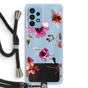 CaseCompany Geschilderde bloemen: Samsung Galaxy A52 Transparant Hoesje met koord
