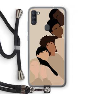 CaseCompany Sweet creatures: Samsung Galaxy A11 Transparant Hoesje met koord