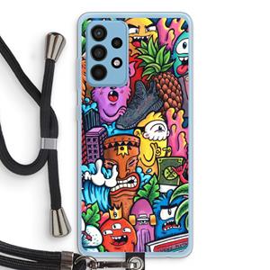 CaseCompany Vexx Mixtape: Samsung Galaxy A52 Transparant Hoesje met koord