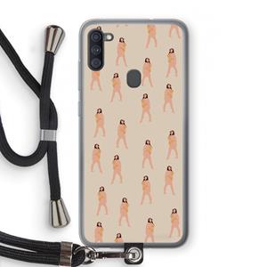 CaseCompany You're so golden: Samsung Galaxy A11 Transparant Hoesje met koord