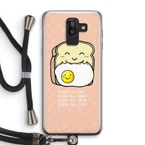 CaseCompany Sleep All Day: Samsung Galaxy J8 (2018) Transparant Hoesje met koord