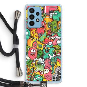 CaseCompany Vexx City: Samsung Galaxy A52 Transparant Hoesje met koord