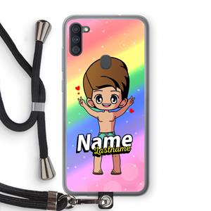 CaseCompany Chibi Maker man: Samsung Galaxy A11 Transparant Hoesje met koord