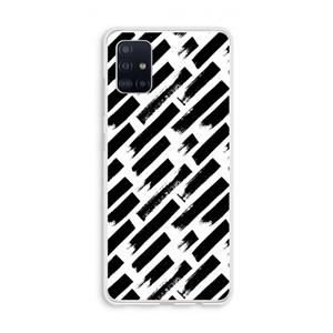 CaseCompany Zwarte vegen: Galaxy A51 4G Transparant Hoesje