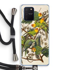 CaseCompany Carolinaparkiet: Samsung Galaxy Note 10 Lite Transparant Hoesje met koord