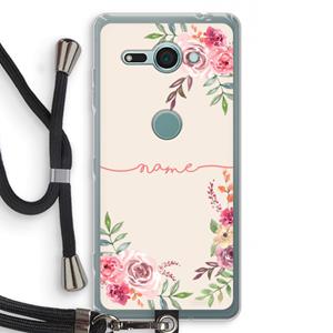 CaseCompany Rozen: Sony Xperia XZ2 Compact Transparant Hoesje met koord
